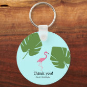 Gefälliges Pink Flamingo Tropical Schlüsselanhänge Schlüsselanhänger (Vorderseite)