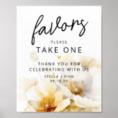 Gefälligkeit Bitte nehmen Sie ein weißes Gold Flor Poster (Vorne)