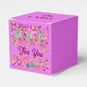 Gefälligkeit Box Cube2(Pink Blume Mix) RFPMDesign Geschenkschachtel (Vorderseite)