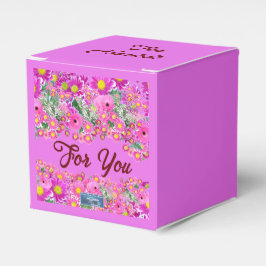 Gefälligkeit Box Cube2(Pink Blume Mix) RFPMDesign Geschenkschachtel
