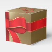 Gefälligkeit/Geschenkboxen - Red Bow & Ribbon auf Geschenkschachtel (Vorderseite)