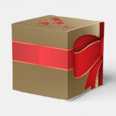 Gefälligkeit/Geschenkboxen - Red Bow & Ribbon auf Geschenkschachtel (Rückseite)