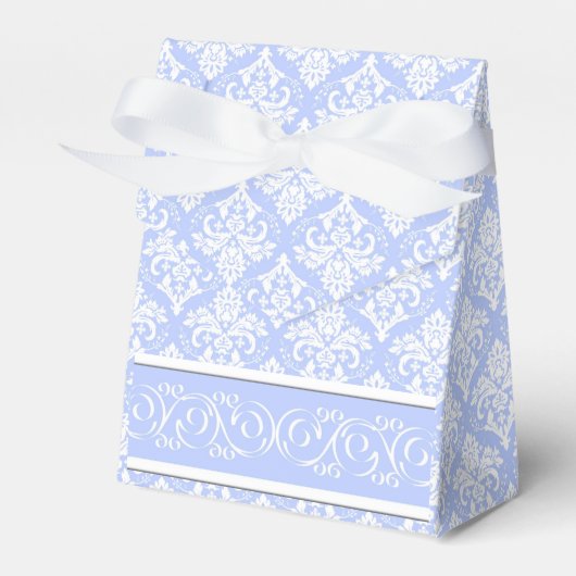 Gefälligkeit/Geschenkboxen - Wedgewood Blue Damask Geschenkschachtel (Vorderseite)