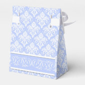 Gefälligkeit/Geschenkboxen - Wedgewood Blue Damask Geschenkschachtel (Rückseite)