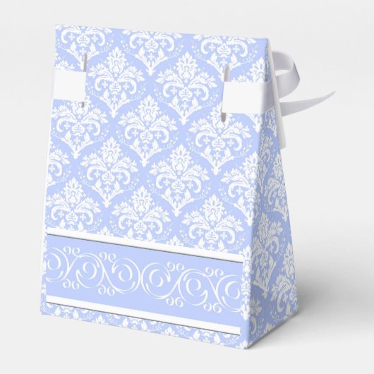 Gefälligkeit/Geschenkboxen - Wedgewood Blue Damask Geschenkschachtel (Rückseite)