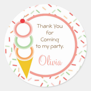 Gefälligkeitsaufkleber - Eiscreme Runder Aufkleber