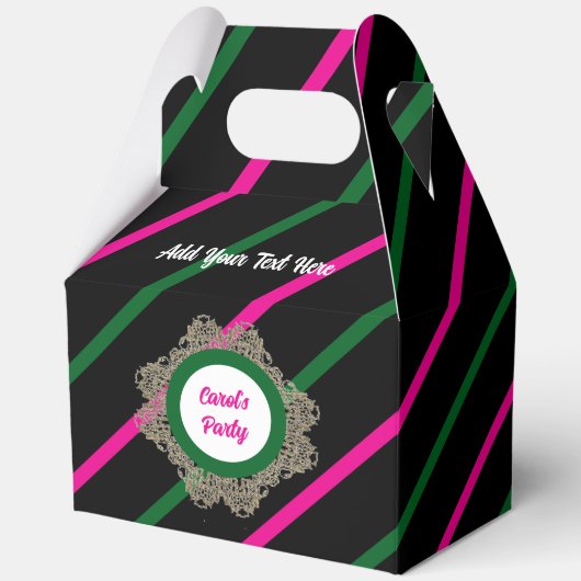 Gefälligkeitsbox 5 Black(Pink Green) RFPMDesign ©️ Geschenkschachtel (Vorderseite)