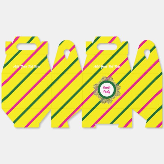 Gefälligkeitsbox 5 Gelb (rosa grün) RFPMDesign ©️ Geschenkschachtel (Ungeklappt)