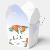 Gefälligkeitsbox für Babydusche mit Mandarine Geschenkschachtel (Geöffnet)