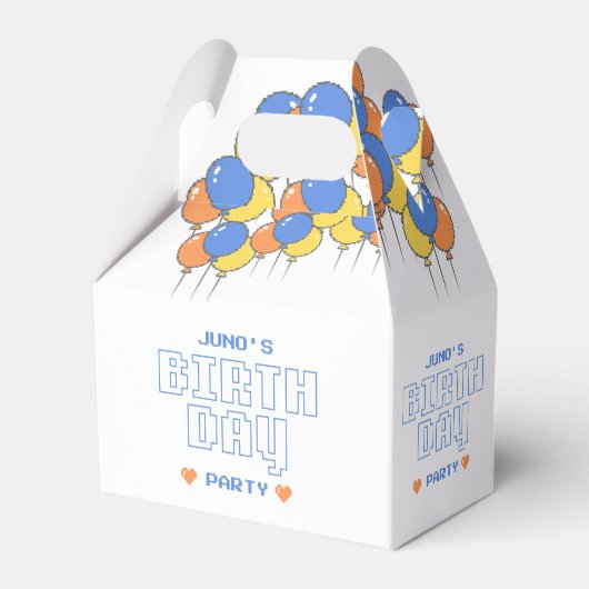 Gefälligkeitsbox für Geburtstagsparty | Retro Geschenkschachtel (Vorderseite)