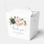 Gefälligkeitsbox für Navy & Blush Pink Bloral Baby Geschenkschachtel (Rückseite)