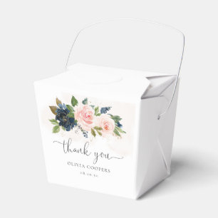 Gefälligkeitsbox für Navy & Blush Pink Bloral Baby Geschenkschachtel