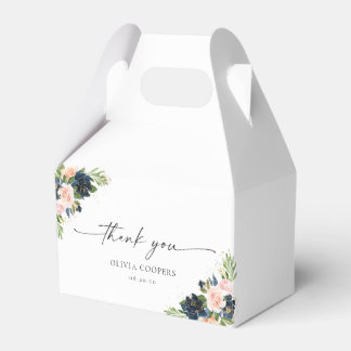 Gefälligkeitsbox für Navy & Blush Pink Bloral Baby Geschenkschachtel