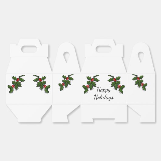 Gefälligkeitsbox - Holly Branches Geschenkschachtel (Ungeklappt)