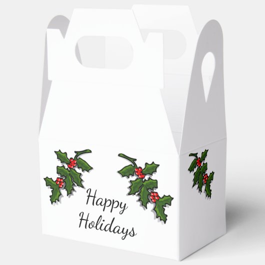 Gefälligkeitsbox - Holly Branches Geschenkschachtel (Offen)