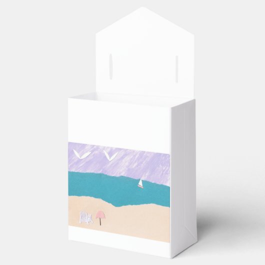 Gefälligkeitsbox mit Beach Scene Geschenkschachtel (Geöffnet)