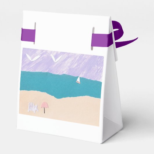 Gefälligkeitsbox mit Beach Scene Geschenkschachtel (Rückseite)