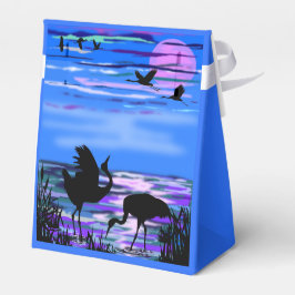 Gefälligkeitsbox mit Sunset Lake Cranes Birds Geschenkschachtel