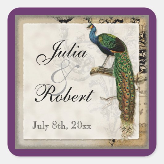 Gefälligkeitskennzeichnung Sticker - Vintager Pfau (Vorderseite)