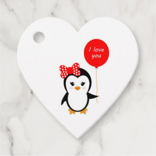 Gefälligkeitstablett mit Pinguin Geschenkanhänger