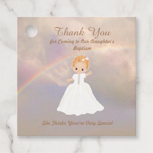 Gefälligkeitstag für Taufe von Tochter Geschenkanhänger (Vorderseite)