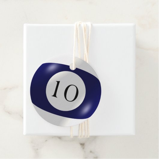 Gefälligkeitstags - Billard - 10 Ball Geschenkanhänger (Beispiel)