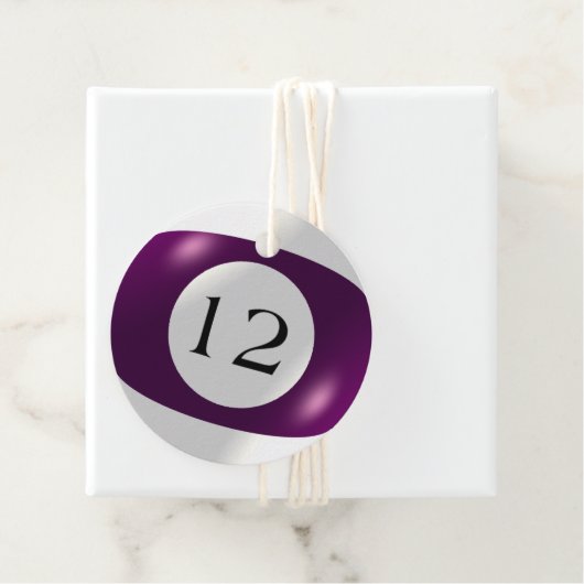 Gefälligkeitstags - Billard - 12 Ball Geschenkanhänger (Beispiel)