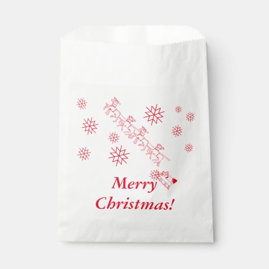 Gefälligkeitstasche - Santa und Schlitten in Schne Geschenktütchen (Vorderseite)