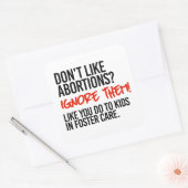 Gefällt Abtreibungen nicht und ignoriert sie dann Quadratischer Aufkleber (Umschlag)