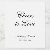 Gefällt der Liebe Einfaches Script Black & White W Weinetikett (Einzelnes Label)