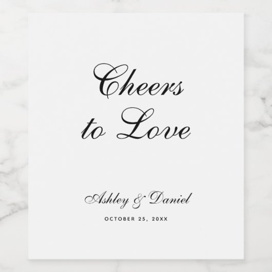 Gefällt der Liebe Einfaches Script Black & White W Weinetikett (Einzelnes Label)