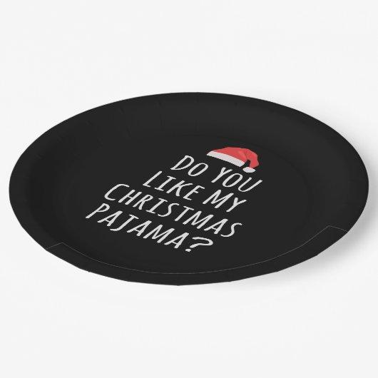 Gefällt dir mein Weihnachts-Pajama? Pappteller (Schrägansicht)