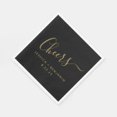 Gefällt Minimalistische Schwarz-Gold-Hochzeit Serviette (Ecke)