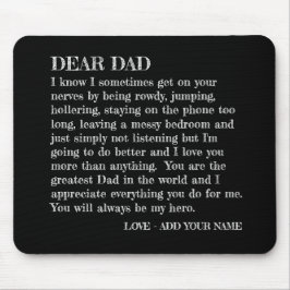Gefällt mir Vater Brief von Tochter individuell an Mousepad