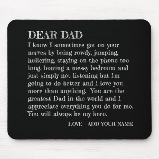 Gefällt mir Vater Brief von Tochter individuell an Mousepad (Vorne)