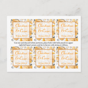 Gefälte Tags Assorted Seashells Orange Postkarte