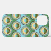 Gefaltene Blume: Retroblau-grün. Case-Mate iPhone Hülle (Rückseite (Horizontal))