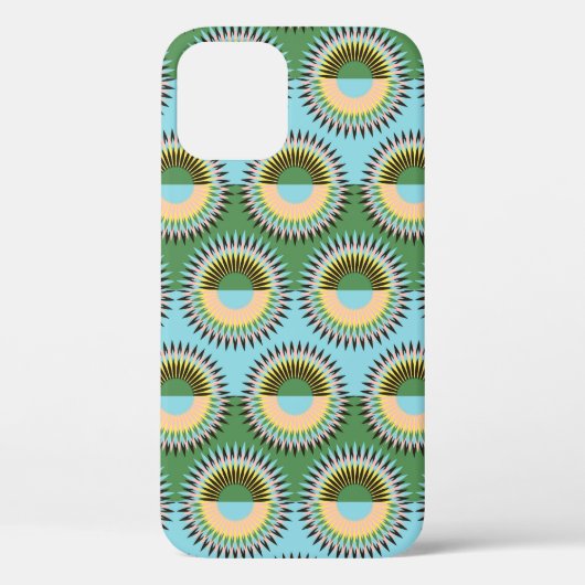 Gefaltene Blume: Retroblau-grün. Case-Mate iPhone Hülle (Rückseite)