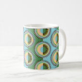 Gefaltene Blume: Retroblau-grün. Kaffeetasse (VorderseiteRechts)