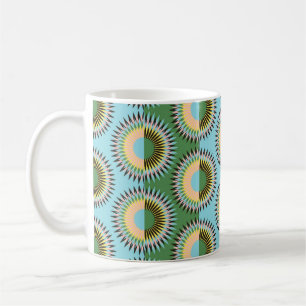 Gefaltene Blume: Retroblau-grün. Kaffeetasse