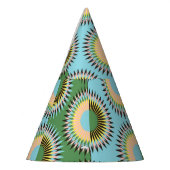 Gefaltene Blume: Retroblau-grün. Partyhütchen (Links)