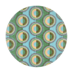 Gefaltene Blume: Retroblau-grün. Schneidebrett