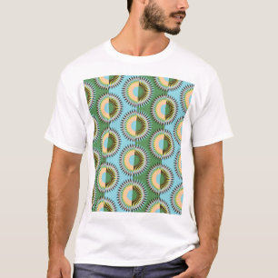 Gefaltene Blume: Retroblau-grün. T-Shirt