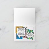 Gefaltet danke, Comic-Streifen-Buch-Pop-Kunst-Auto Dankeskarte (Innenseite)