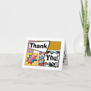 Gefaltet danke, Comic-Streifen-Buch-Pop-Kunst-Auto Dankeskarte