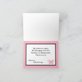 Gefaltet danke, Girly Schmetterlingzebra-Druck zu Dankeskarte (Innenseite)