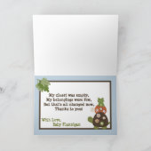 Gefaltet danke, Laguna Beach-Schildkröte-Frosch zu Dankeskarte (Innenseite)