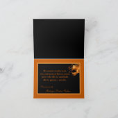 Gefaltet danke, orange Schwarzes Mis XV zu Dankeskarte (Innenseite)