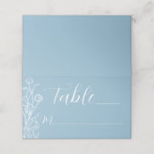 Gefaltete bläuliche Blüte Elegante Platzkarte (Außenseite Aufgefaltet)