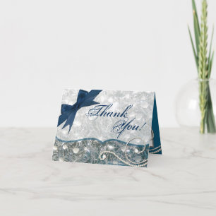 Gefaltete Dankeskarten mit Eis gesprungenem Winter Dankeskarte